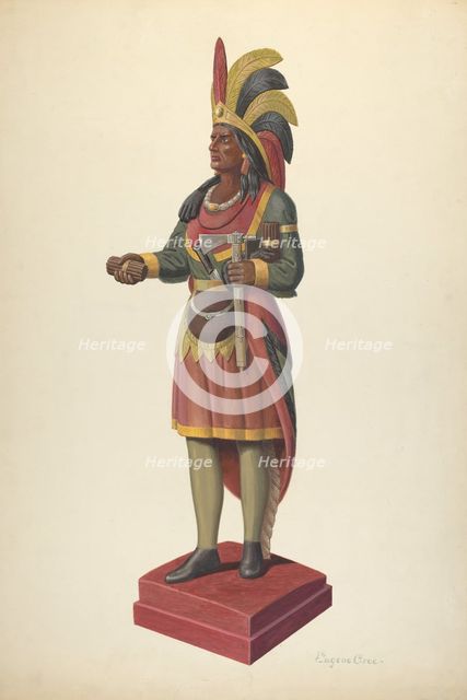 Cigar Store Figure, c. 1937. Creator: Eugene Croe.