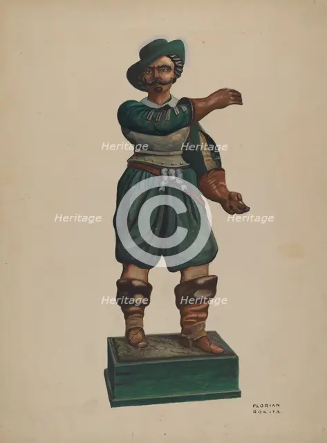 Cigar Store Figure, c. 1937. Creator: Florian Rokita.