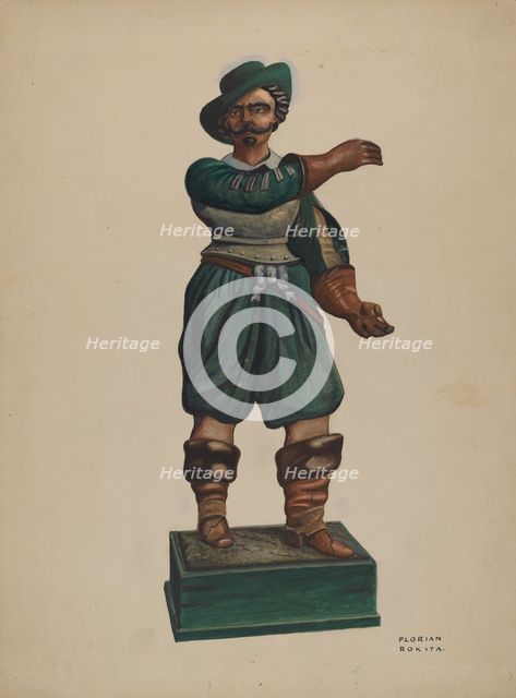 Cigar Store Figure, c. 1937. Creator: Florian Rokita.