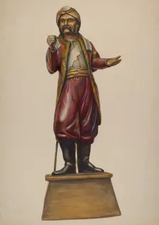 Cigar Store Figure, c. 1937. Creator: Walter Hochstrasser
