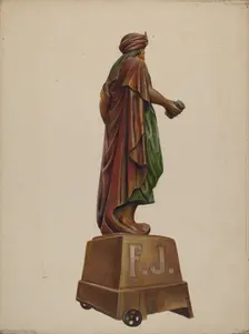 Cigar Store Figure, c. 1937. Creator: Walter Hochstrasser