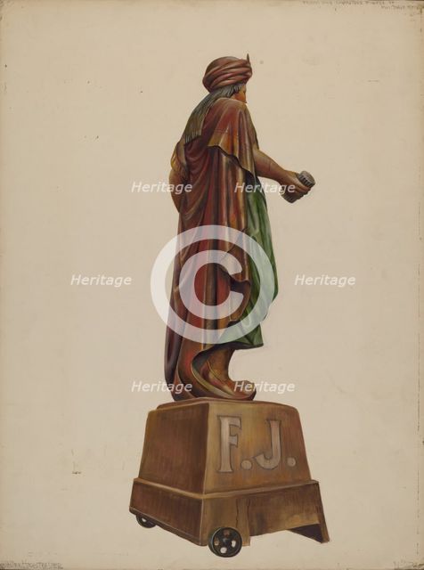 Cigar Store Figure, c. 1937. Creator: Walter Hochstrasser.