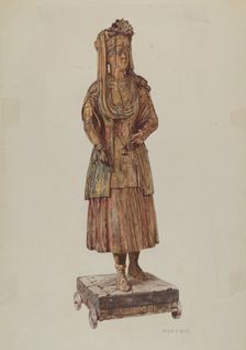 Cigar Store Figure, c. 1938. Creator: Hardin Walsh