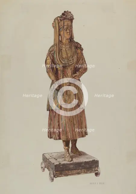 Cigar Store Figure, c. 1938. Creator: Hardin Walsh.