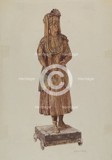 Cigar Store Figure, c. 1938. Creator: Hardin Walsh.