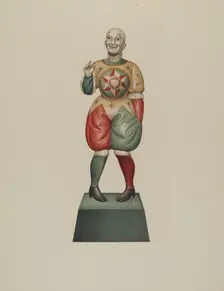 Cigar Store Figure: Clown, c. 1939. Creator: Robert Pohle