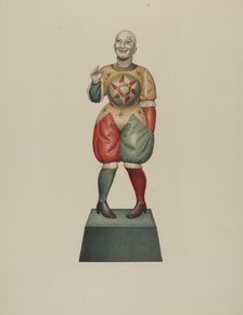 Cigar Store Figure: Clown, c. 1939. Creator: Robert Pohle