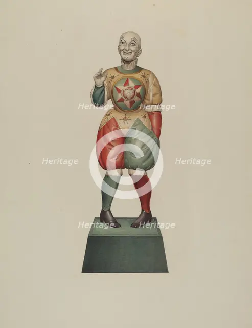 Cigar Store Figure: Clown, c. 1939. Creator: Robert Pohle.