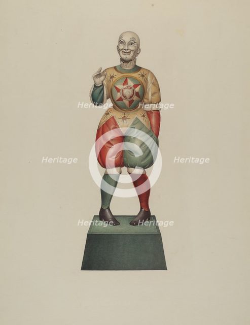 Cigar Store Figure: Clown, c. 1939. Creator: Robert Pohle.