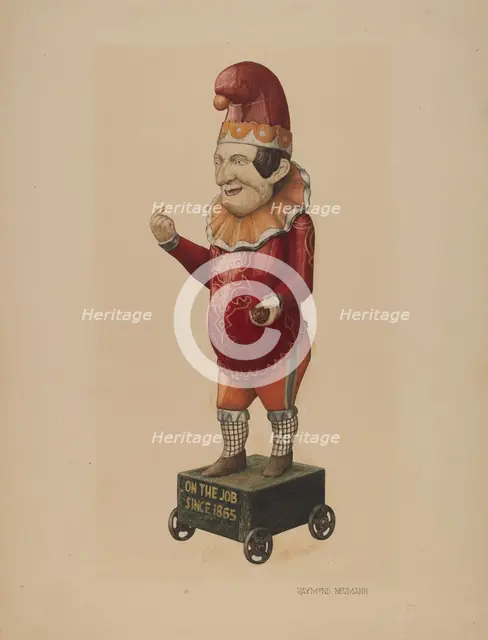 Cigar Store Figure: "Punch", 1935/1942. Creator: Raymond Neumann.