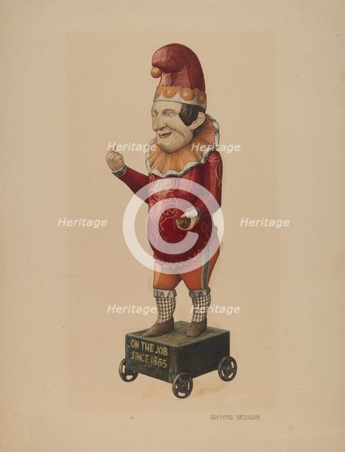 Cigar Store Figure: "Punch", 1935/1942. Creator: Raymond Neumann.