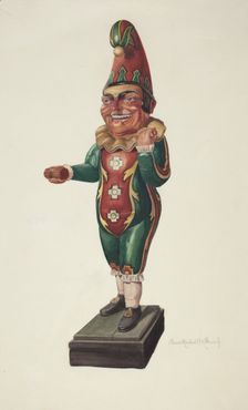 Cigar Store Figure: Punch, c. 1939. Creator: Elmer R. Kottcamp