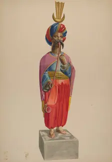 Cigar Store Figure: Turk, c. 1938. Creator: Irving L. Biehn