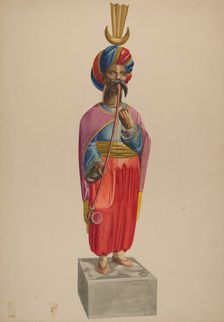 Cigar Store Figure: Turk, c. 1938. Creator: Irving L. Biehn