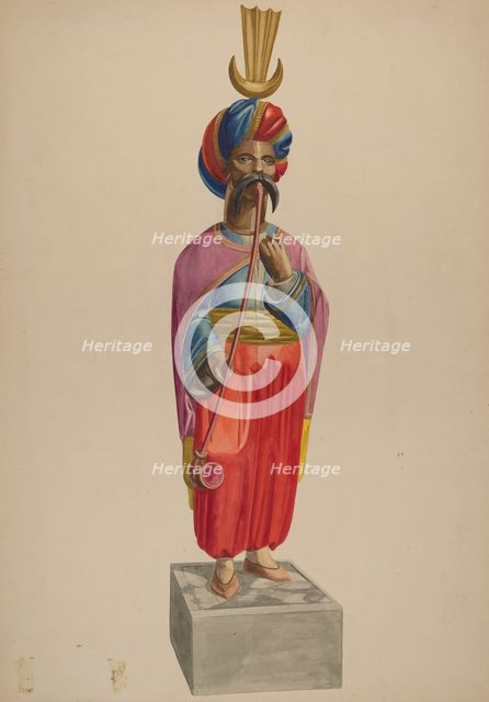Cigar Store Figure: Turk, c. 1938. Creator: Irving L. Biehn.