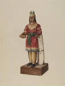 Cigar Store Indian, 1935/1942. Creator: Marius Hansen