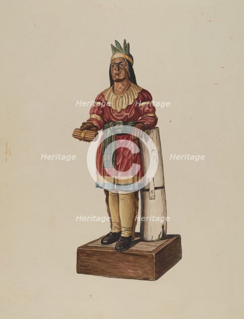 Cigar Store Indian, 1935/1942. Creator: Marius Hansen.