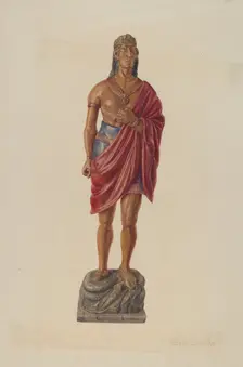 Cigar Store Indian, 1935/1942. Creator: Adele Brooks