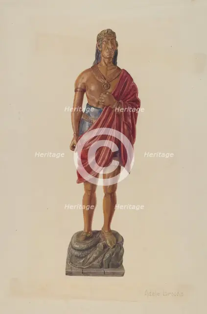 Cigar Store Indian, 1935/1942. Creator: Adele Brooks.