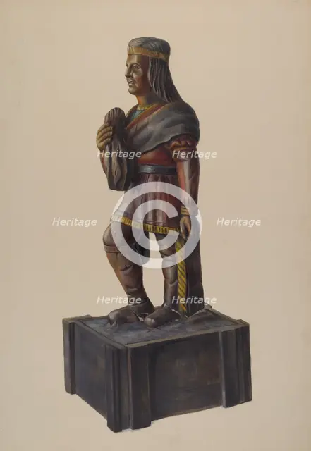 Cigar Store Indian, 1935/1942. Creator: Chris Makrenos.