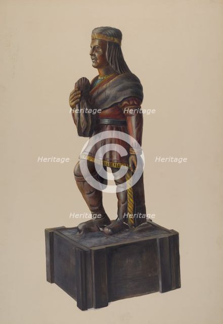 Cigar Store Indian, 1935/1942. Creator: Chris Makrenos.