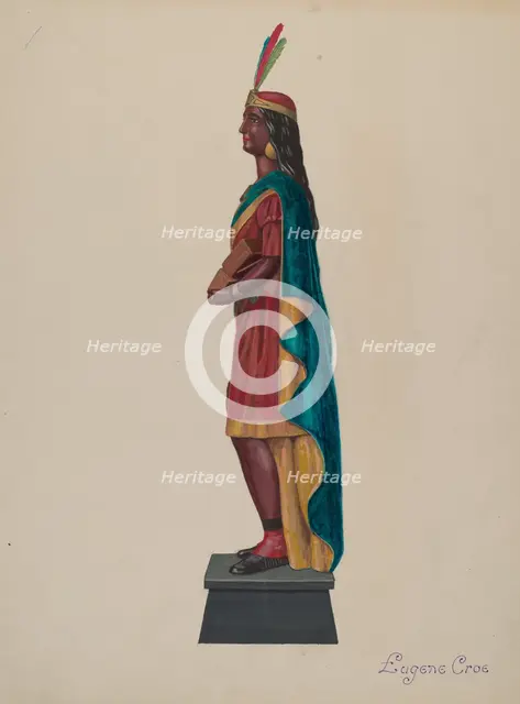 Cigar Store Indian, 1935/1942. Creator: Eugene Croe.