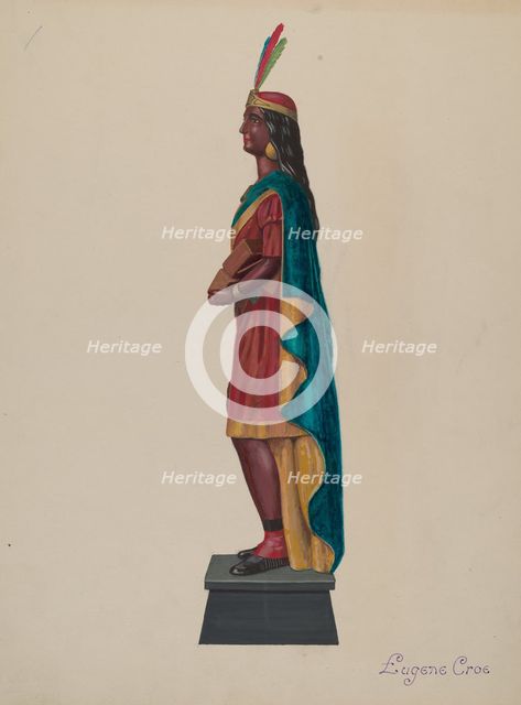 Cigar Store Indian, 1935/1942. Creator: Eugene Croe.