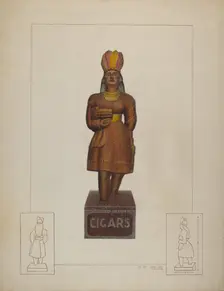 Cigar Store Indian, 1935/1942. Creator: Edward L Loper