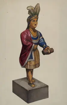 Cigar Store Indian, 1935/1942. Creator: Flora Merchant