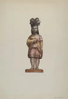 Cigar Store Indian, 1935/1942. Creator: Flora Merchant