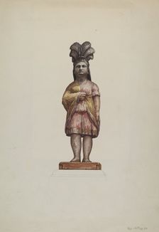 Cigar Store Indian, 1935/1942. Creator: Flora Merchant