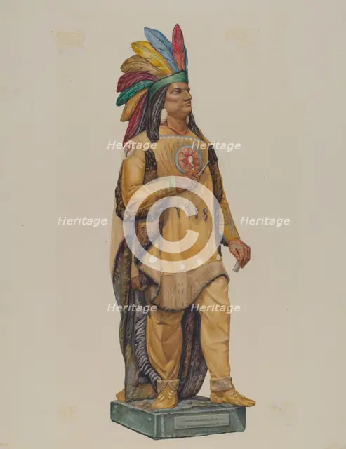 Cigar Store Indian, 1935/1942. Creator: Harriette Gale.