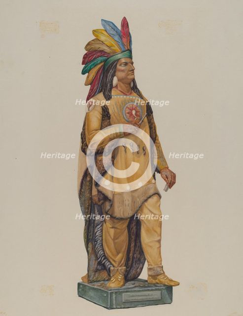 Cigar Store Indian, 1935/1942. Creator: Harriette Gale.