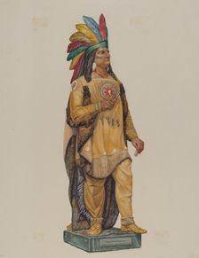 Cigar Store Indian, 1935/1942. Creator: Harriette Gale