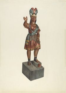 Cigar Store Indian, 1935/1942. Creator: John Davis