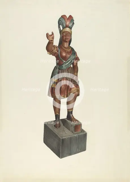Cigar Store Indian, 1935/1942. Creator: John Davis.