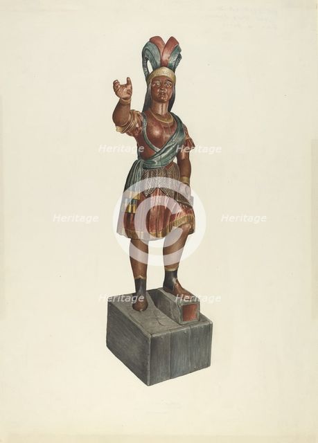 Cigar Store Indian, 1935/1942. Creator: John Davis.
