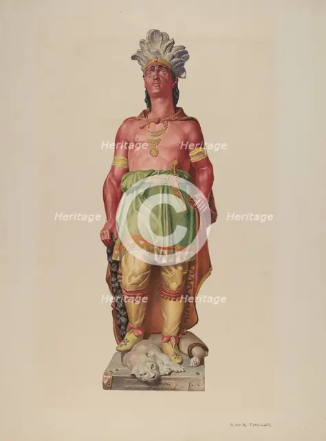 Cigar Store Indian, 1935/1942. Creator: Robert W.R. Taylor.