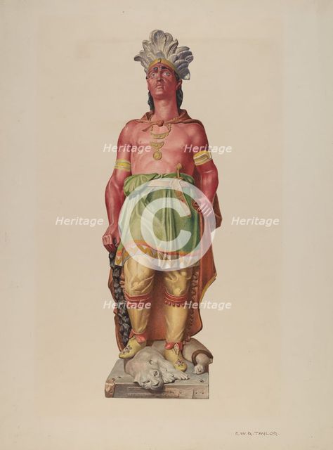 Cigar Store Indian, 1935/1942. Creator: Robert W.R. Taylor.
