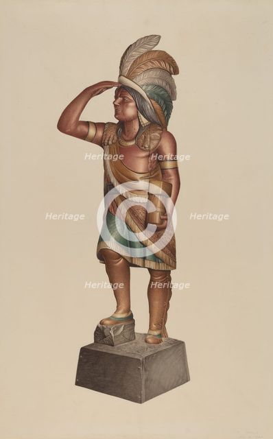 Cigar Store Indian, 1935/1942. Creator: Robert Pohle.