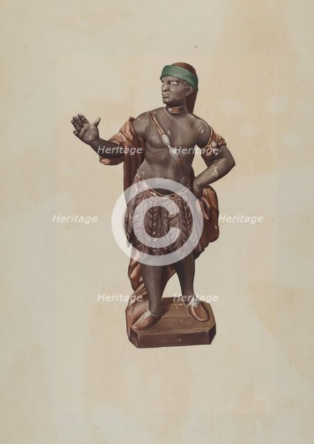 Cigar Store Indian, 1935/1942. Creator: Rosamond P Gray.