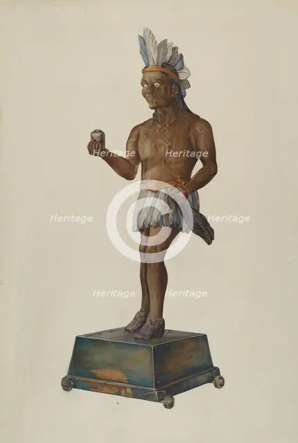 Cigar Store Indian, 1935/1942. Creator: Victor F. Muollo.