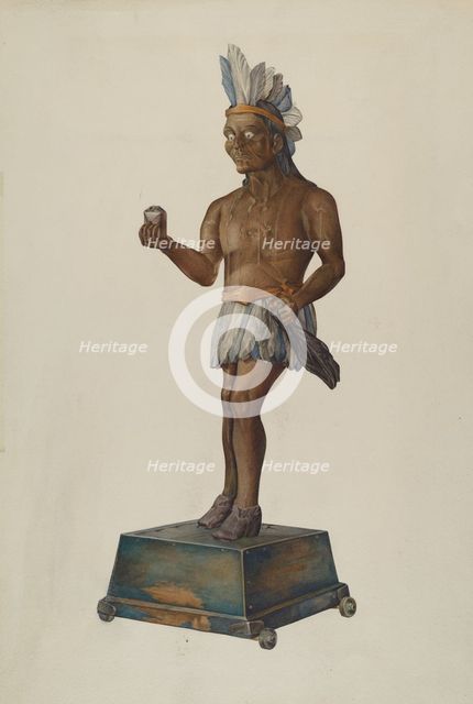 Cigar Store Indian, 1935/1942. Creator: Victor F. Muollo.
