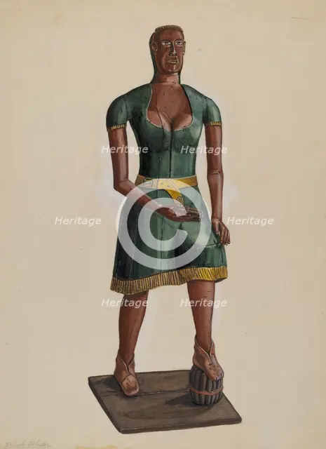 Cigar Store Indian, 1935/1942. Creator: Yolande Delasser.