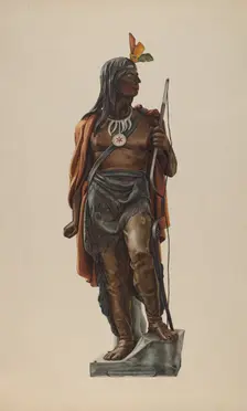 Cigar Store Indian, 1935/1942. Creators: Maurice Van Felix, Elizabeth Fairchild