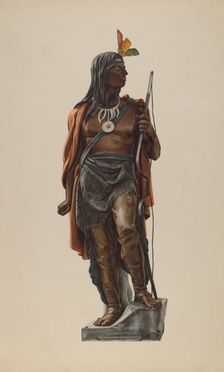 Cigar Store Indian, 1935/1942. Creators: Maurice Van Felix, Elizabeth Fairchild