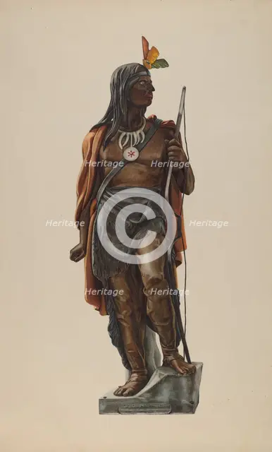 Cigar Store Indian, 1935/1942. Creators: Maurice Van Felix, Elizabeth Fairchild.
