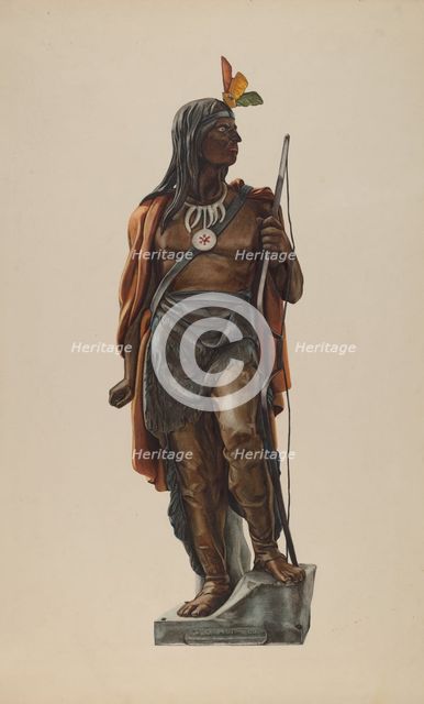 Cigar Store Indian, 1935/1942. Creators: Maurice Van Felix, Elizabeth Fairchild.