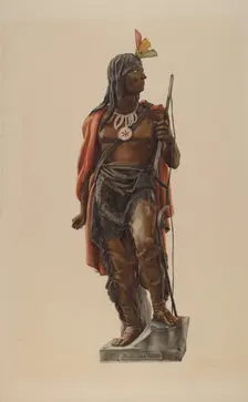 Cigar Store Indian, 1935/1942. Creators: Maurice Van Felix, Elizabeth Fairchild