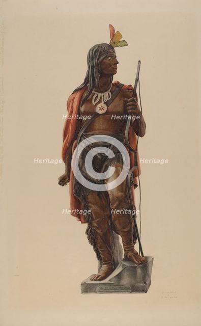 Cigar Store Indian, 1935/1942. Creators: Maurice Van Felix, Elizabeth Fairchild.